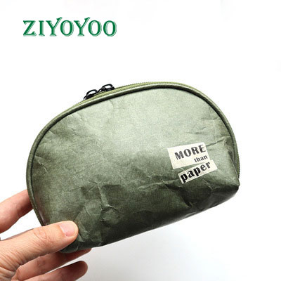 2022 Designer Luxury Clear Cover Washable Kraft Paper Fabric 3 Cosmetic Bags In One Set