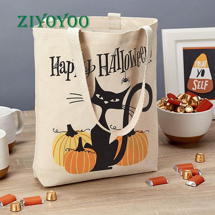 halloween bags,tote bag cotton canvas,organic cotton bag