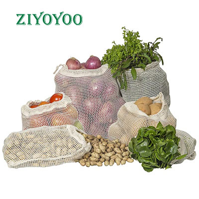 cotton mesh drawstring bag