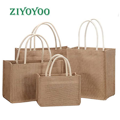 large jute tote bag