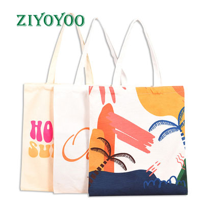 Cotton Canvas Beach Tote Shoulder Bag