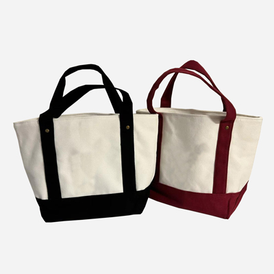 heavy duty cotton canvas tote bag black handle black
