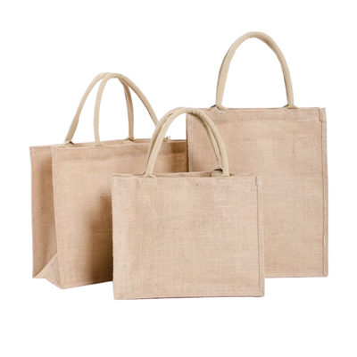 brown burlap linen tote bag