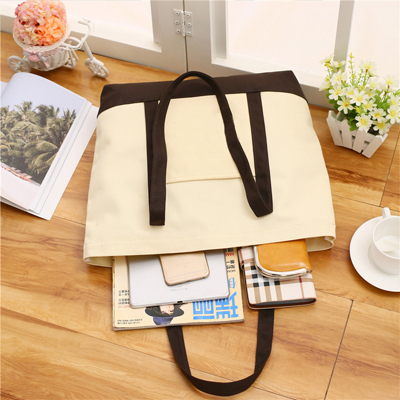 Heavy Duty Canvas Tote Bag with Zipper and Pocket