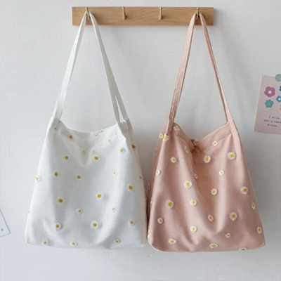 bag cotton canvas tote rope handle shoulder bags