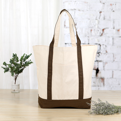 heavy duty cotton canvas shopping tote bag